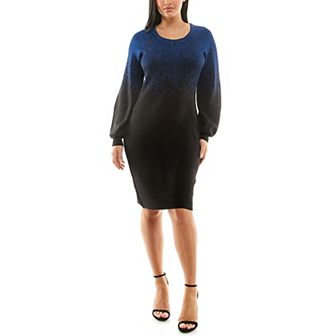 Women's Nina Leonard Balloon Sleeve Sweater Dress