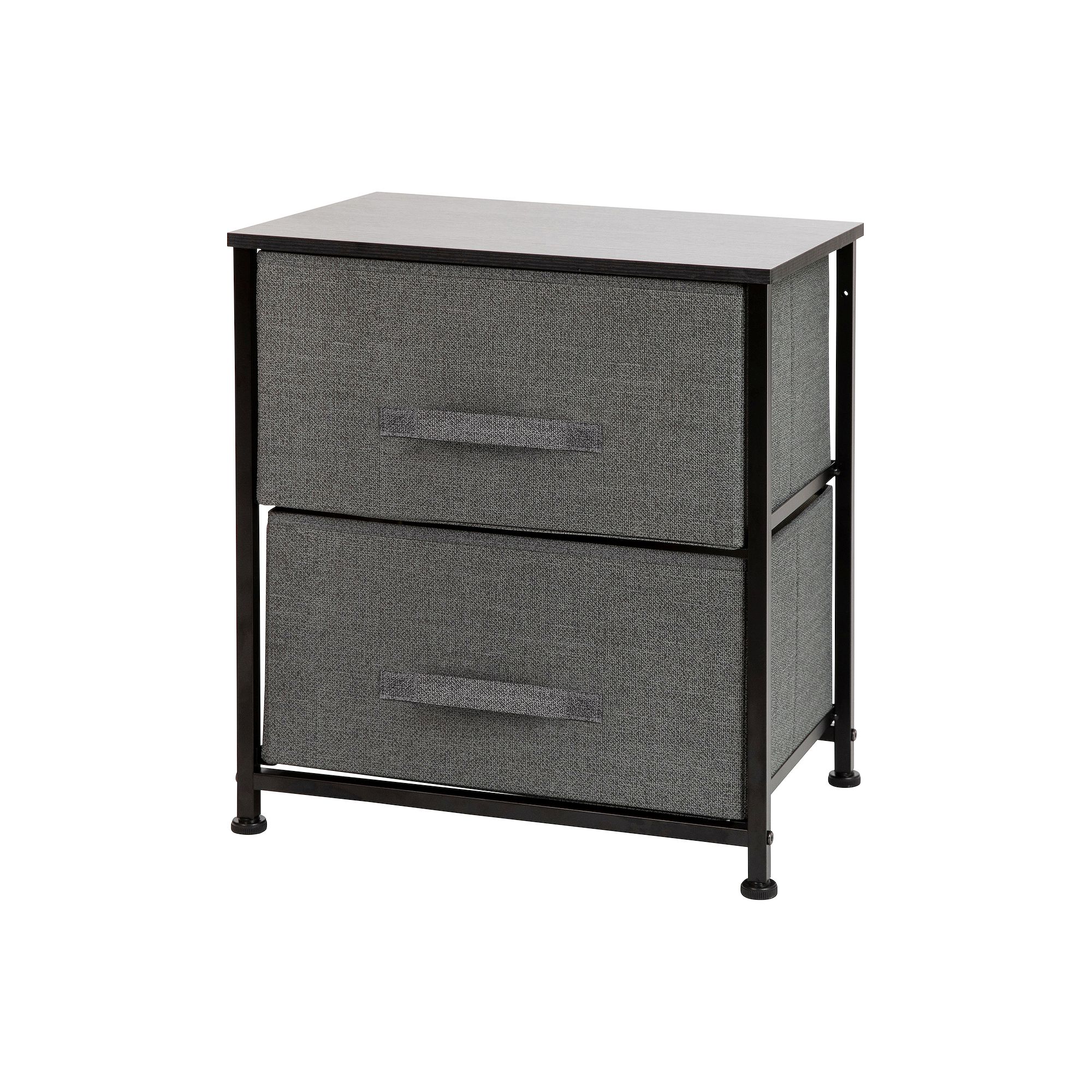 Flash Furniture 2 Drawer Wood Top White Nightstand Storage Organizer with C