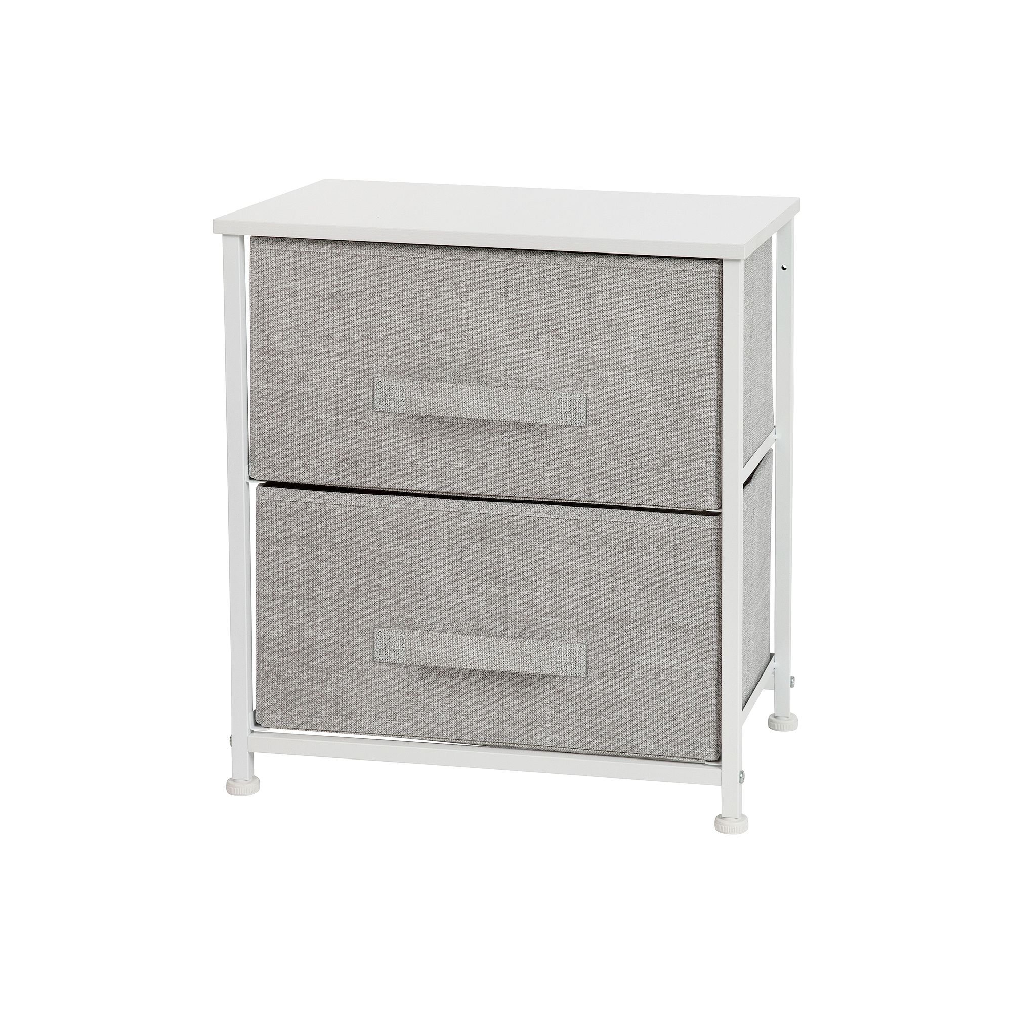 Flash Furniture 2 Drawer Wood Top White Nightstand Storage Organizer with C
