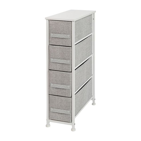 Flash Furniture 4 Drawer Slim Wood Top Dresser Storage Tower with Easy
