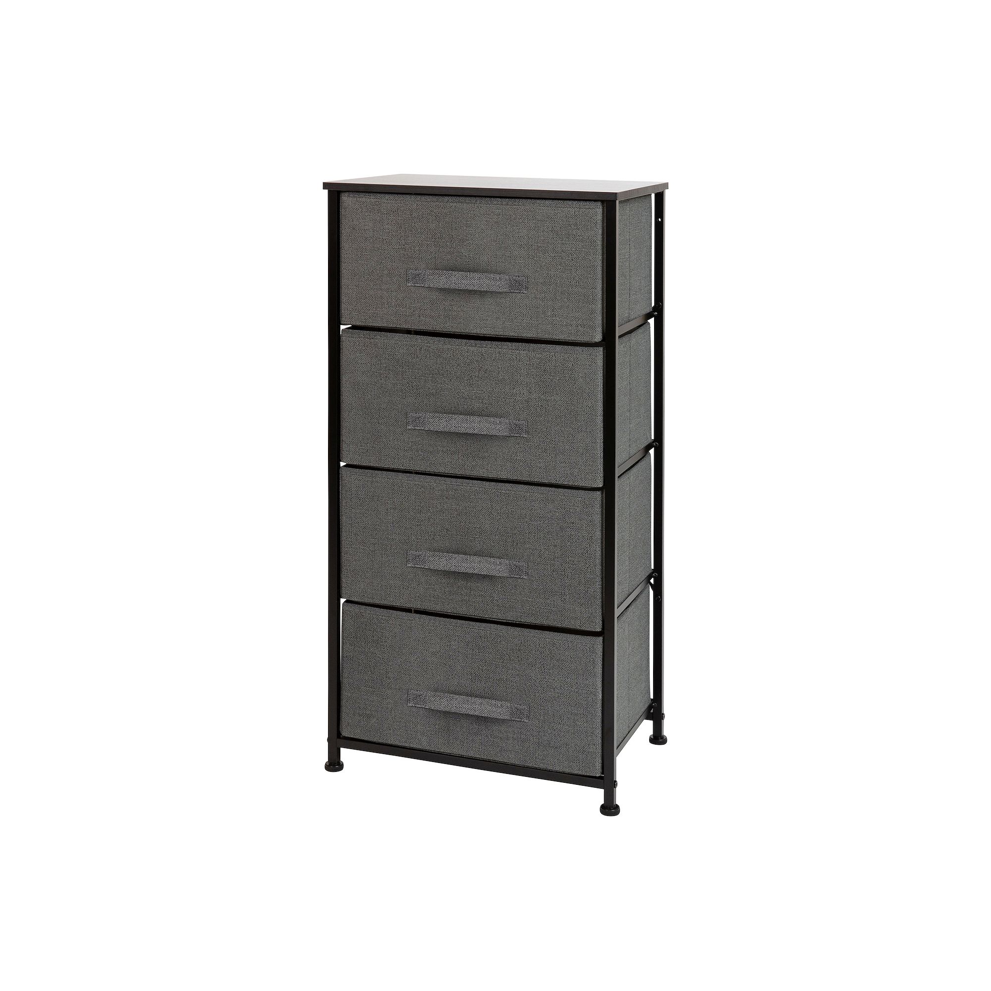 Flash Furniture 4 Drawer Wood Top Vertical Storage Dresser with Easy Pull F