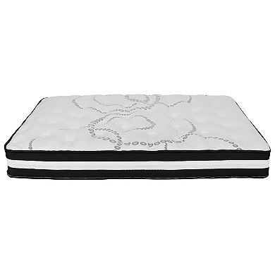Flash Furniture 14" Metal Platform Bed Frame with 10" Pocket Spring Mattress in a Box and 2" Cool Gel Memory Foam Topper