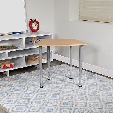 Flash Furniture Hex Natural Collaborative Adjustable Student Desk