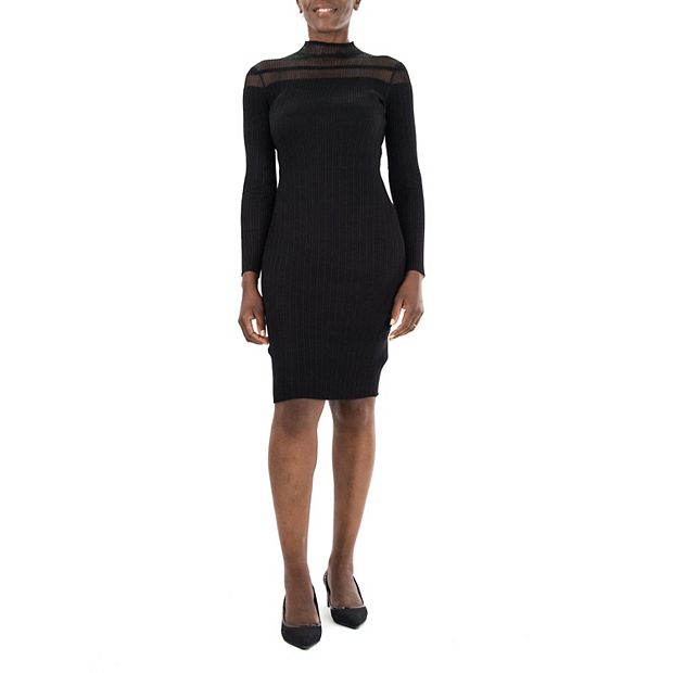 chinese dress ladies Womens Black Midi Sweater Dress Small main image 1
