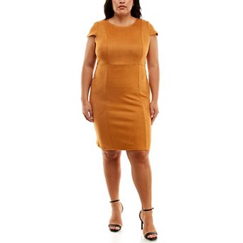 Women's Nina Leonard Jewelneck Cap Sleeve Dress