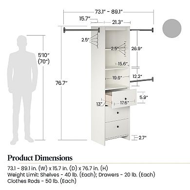 Systembuild Evolution Beckett Closet Storage Organizer