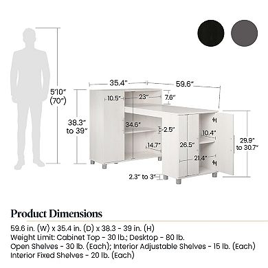 Systembuild Evolution Camberly Hobby and Craft Desk with Storage Cabinet