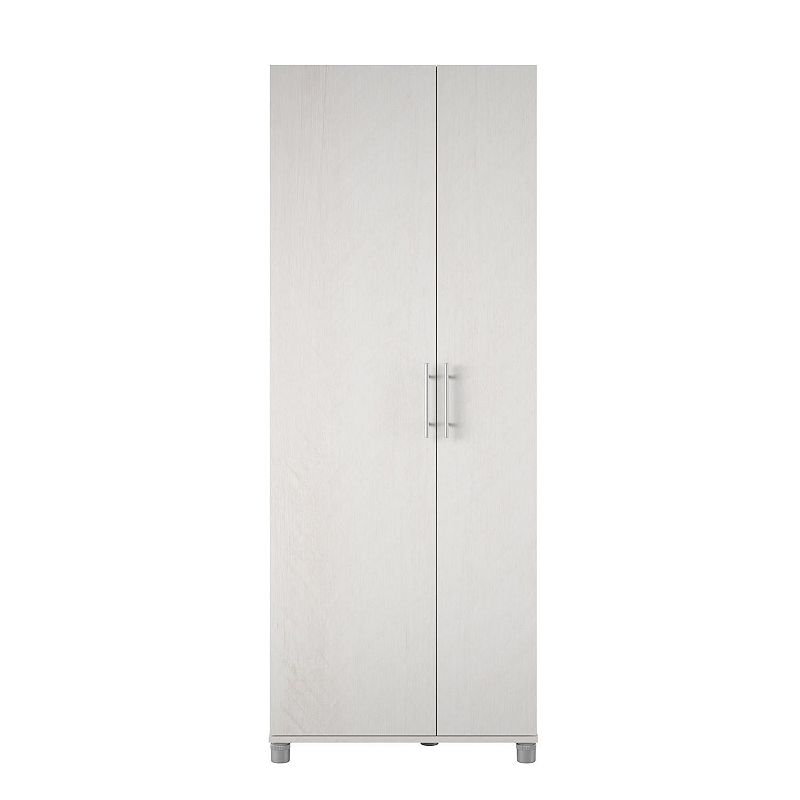 Ameriwood Home Camberly Tall Asymmetrical Cabinet  74-5/16 H x 28-5/8 W x 15-7/16 D  Ivory
