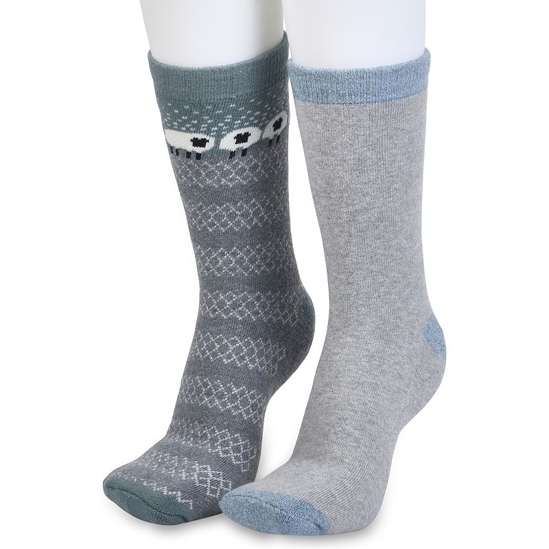 Womens GaaHuu 2 Pack Cushioned Thermal Socks, Grey