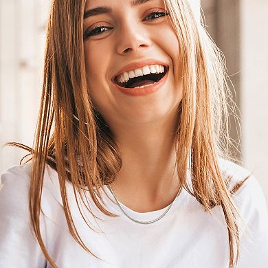 Stella Grace Sterling Silver 2 mm Herringbone Chain Necklace