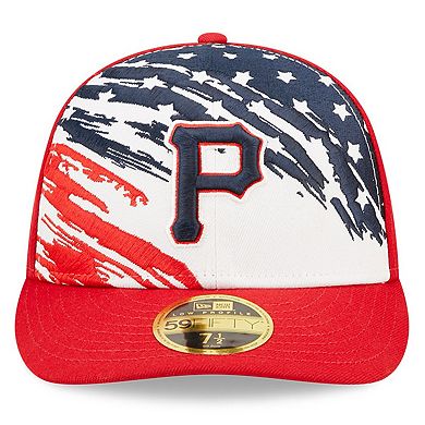 Men's New Era Red Pittsburgh Pirates 2022 4th of July Low Profile 59FIFTY Fitted Hat