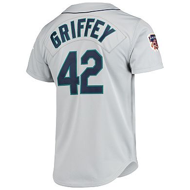 Men's Mitchell & Ness Ken Griffey Jr. Gray Seattle Mariners 20th Anniversary Cooperstown Collection Authentic Jersey