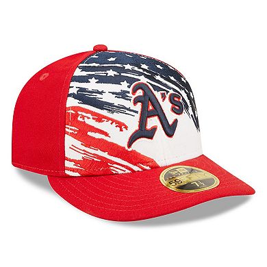 Men's New Era Red Oakland Athletics 2022 4th of July Low Profile 59FIFTY Fitted Hat