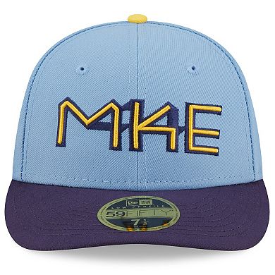 Men's New Era Powder Blue Milwaukee Brewers 2022 City Connect Low Profile 59FIFTY Fitted Hat