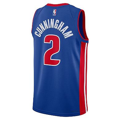 Unisex Nike Cade Cunningham Blue Detroit Pistons Swingman Jersey - Icon Edition