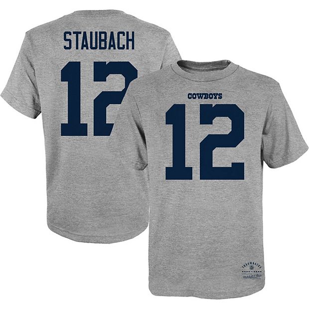 Men's Roger Staubach White Dallas Cowboys Name & Number T-Shirt