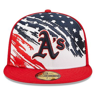 Men's New Era Red Oakland Athletics 2022 4th of July On-Field 59FIFTY Fitted Hat
