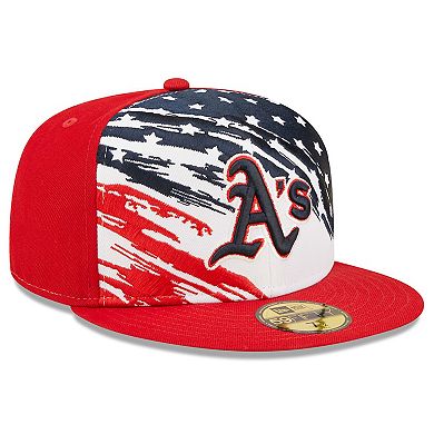 Men's New Era Red Oakland Athletics 2022 4th of July On-Field 59FIFTY Fitted Hat