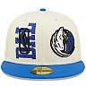 Men's New Era Cream/Blue Dallas Mavericks 2022 NBA Draft 59FIFTY Fitted Hat