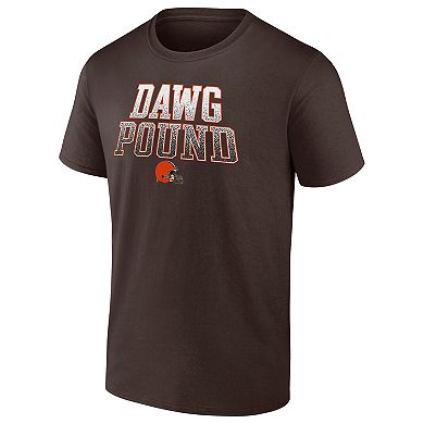 Men's Fanatics Branded Brown Cleveland Browns Dawg Pound Heavy Hitter T-Shirt