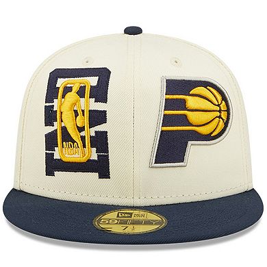 Men's New Era Cream/Navy Indiana Pacers 2022 NBA Draft 59FIFTY Fitted Hat
