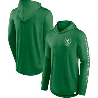 Men's Fanatics Branded Green Oregon Ducks Photo Finish Hoodie Long Sleeve T-Shirt