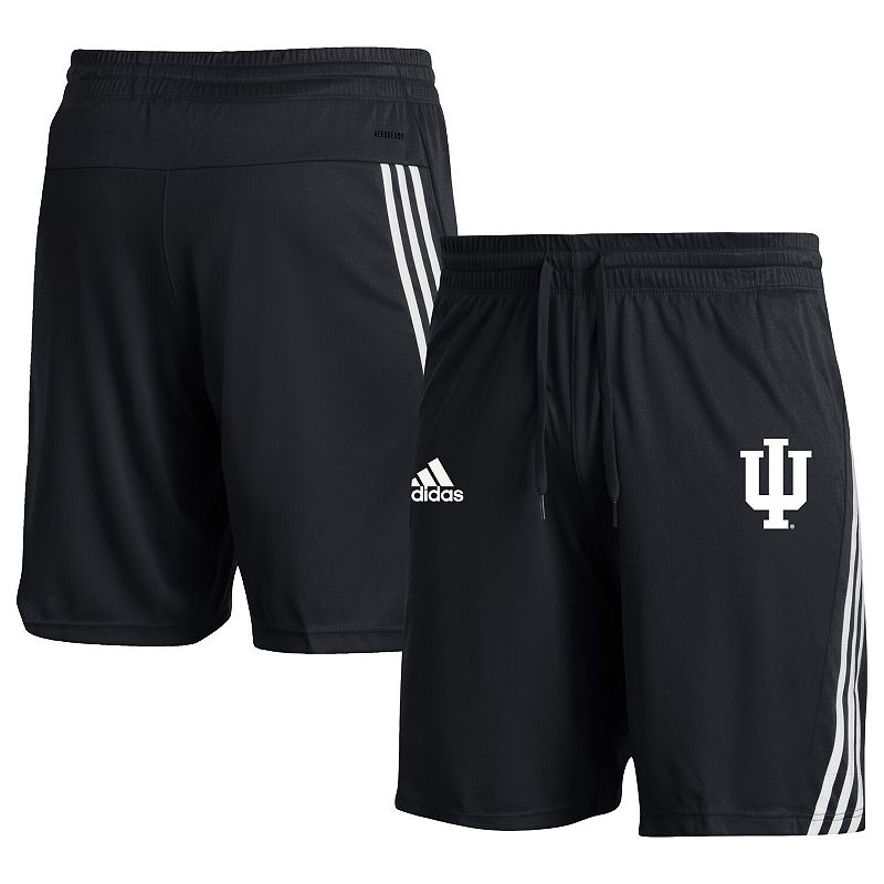 Mens adidas Black Indiana Hoosiers AEROREADY Three-Stripe Knit Shorts, Siz
