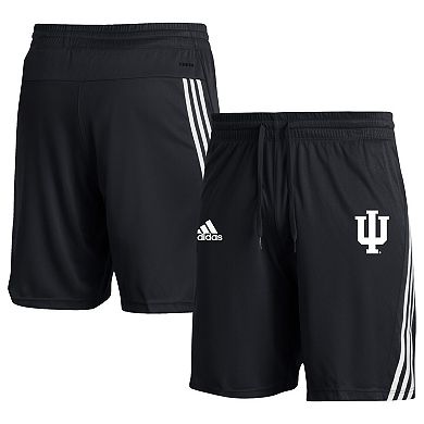 Men's adidas Black Indiana Hoosiers AEROREADY Three-Stripe Knit Shorts