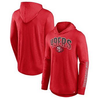 Men's Fanatics Branded Scarlet San Francisco 49ers Front Runner Long Sleeve Hooded T-Shirt