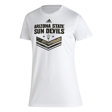 Women's adidas White Arizona State Sun Devils Military Appreciation AEROREADY T-Shirt