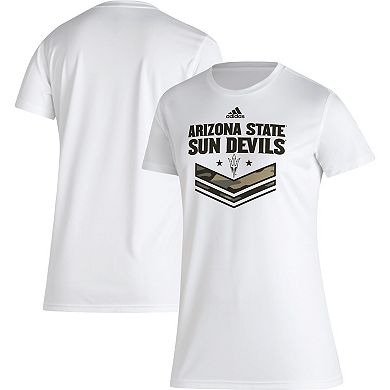 Women's adidas White Arizona State Sun Devils Military Appreciation AEROREADY T-Shirt