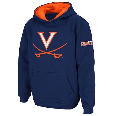 Youth Navy Virginia Cavaliers Big Logo Pullover Hoodie