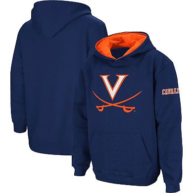 Youth Navy Virginia Cavaliers Big Logo Pullover Hoodie