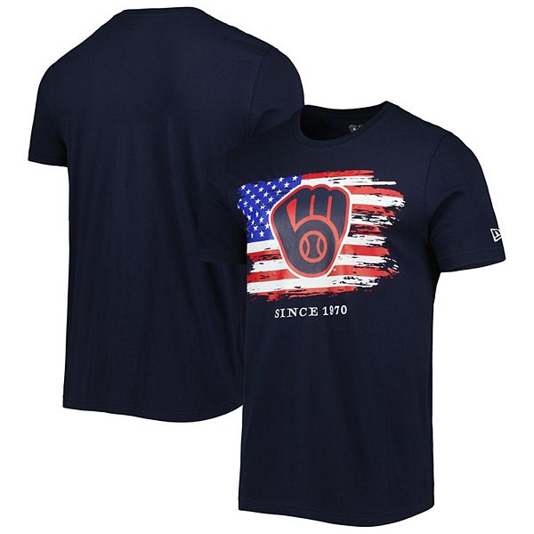 Men's New Era Navy Milwaukee Brewers 4th of July Jersey T-Shirt