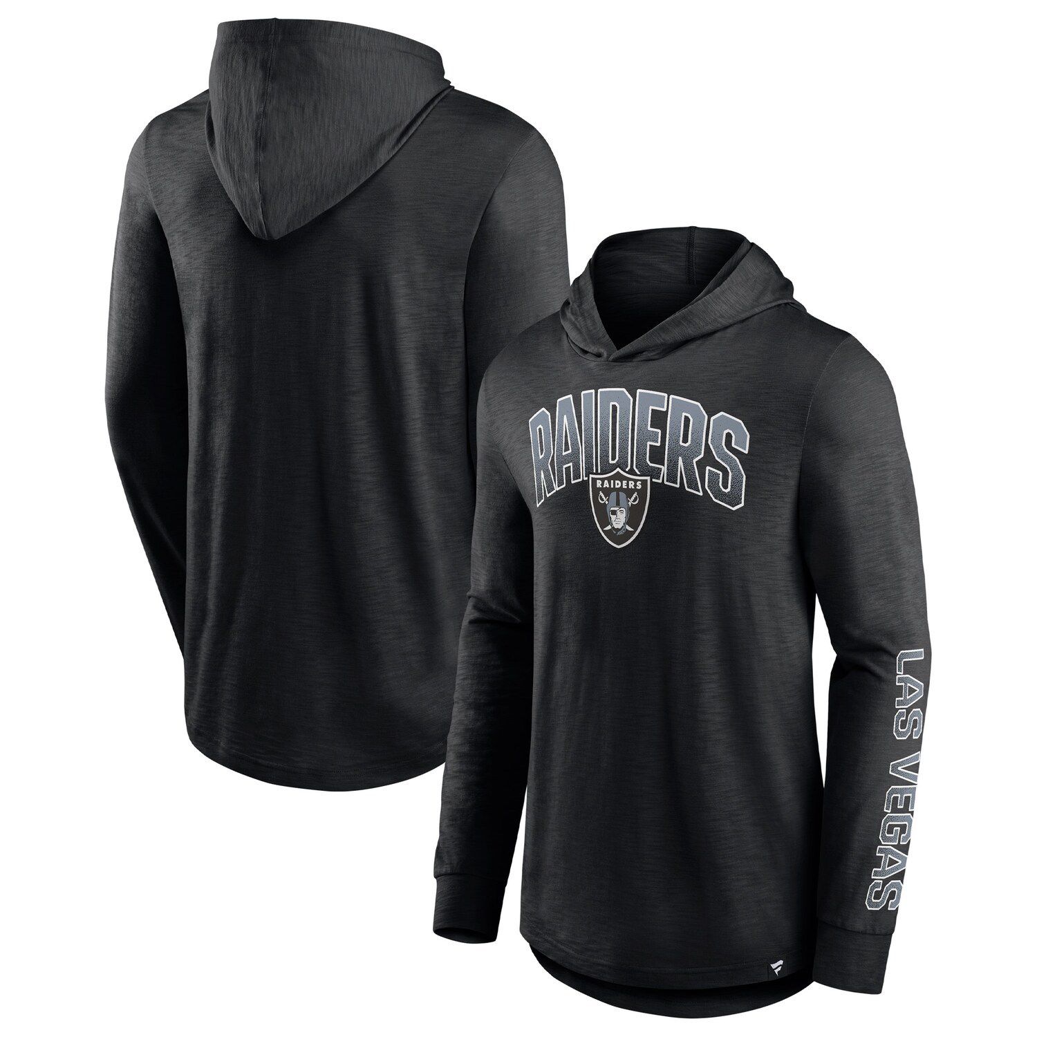 Men's New Era Black/Gray Las Vegas Raiders League Raglan Long Sleeve T-Shirt