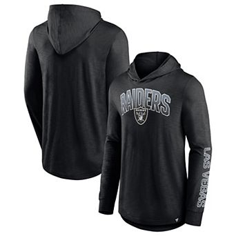 Men's Fanatics Branded Black Las Vegas Raiders Front Runner Long Sleeve Hooded T-Shirt