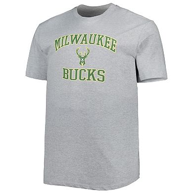 Men's Heathered Gray Milwaukee Bucks Big & Tall Heart & Soul T-Shirt