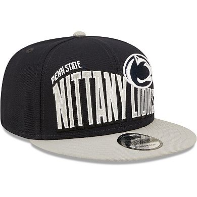Men's New Era Navy Penn State Nittany Lions Two-Tone Vintage Wave 9FIFTY Snapback Hat