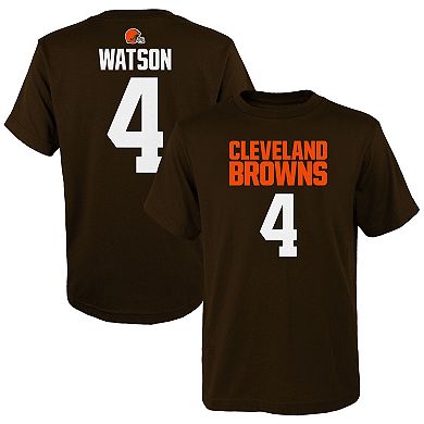 Youth Deshaun Watson Brown Cleveland Browns Mainliner Player Name & Number T-Shirt