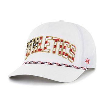 Men's '47 White Oakland Athletics Flag Flutter Hitch Snapback Hat