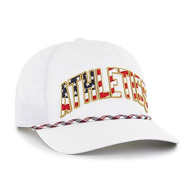 Men's '47 White Oakland Athletics Flag Flutter Hitch Snapback Hat