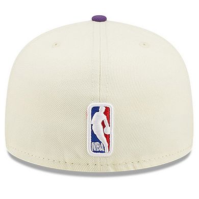 Men's New Era Cream/Purple Los Angeles Lakers 2022 NBA Draft 59FIFTY Fitted Hat
