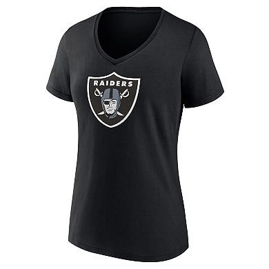 Women's Fanatics Branded Davante Adams Black Las Vegas Raiders Player Icon Name & Number V-Neck T-Shirt