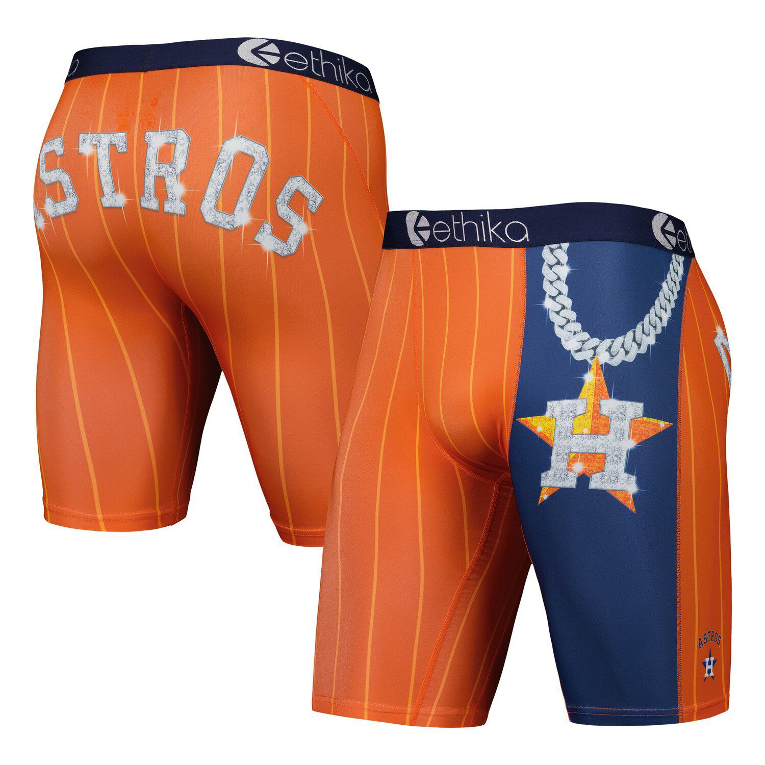 Men's Houston Astros Concepts Sport Navy/Orange Ledger Flannel Boxers