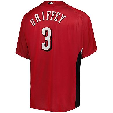 Men's Mitchell & Ness Ken Griffey Jr. Red Cincinnati Reds Cooperstown Collection Mesh Batting Practice Button-Up Jersey