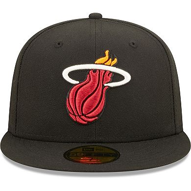 Men's New Era Black Miami Heat 3x NBA Finals Champions Pop Sweat 59FIFTY Fitted Hat
