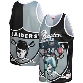 Men's Mitchell & Ness Bo Jackson Black/Silver Las Vegas Raiders Retired Player Graphic Tank Top