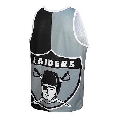 Men's Mitchell & Ness Bo Jackson Black/Silver Las Vegas Raiders Retired Player Graphic Tank Top