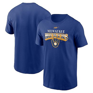 Men's Nike Royal Milwaukee Brewers Cooperstown Collection Rewind Arch T ...