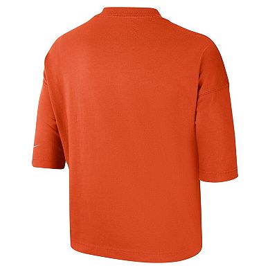 Women's Nike Orange Clemson Tigers Crop Performance T-Shirt